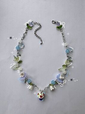 Blue Mushroom Lush necklace